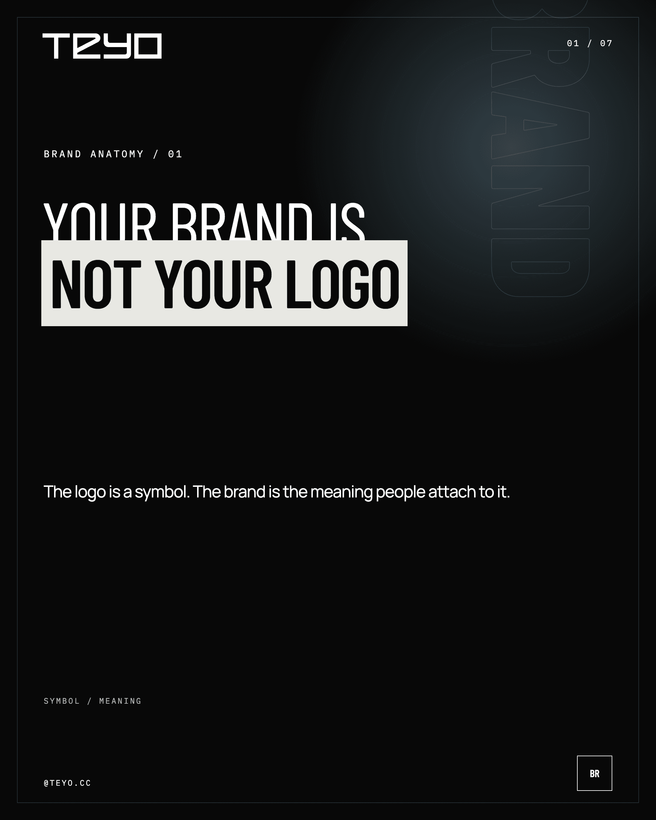 Úvodní vizuál TEYO s titulkem Your brand is not your logo